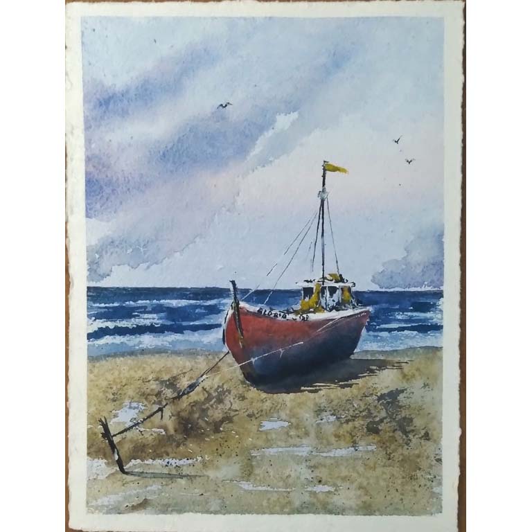 Archetti - Solo en la costa - Acuarela sobre papel de algodón - Medidas: 28 x 38cm