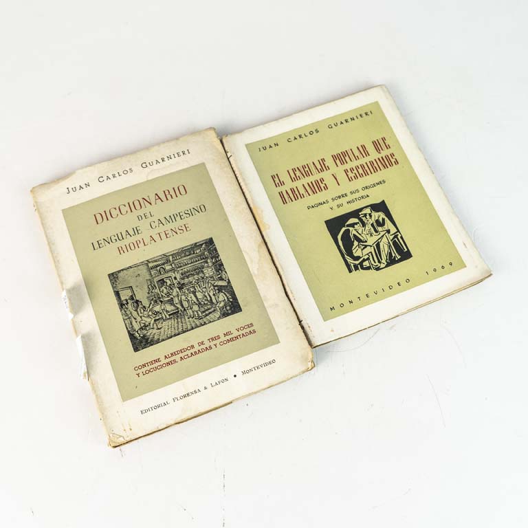 2 libros de Juan Carlos Guarnieri: Diccionario del lenguaje campesino Rioplatense y Lenguaje popular que hablamos y escribimos