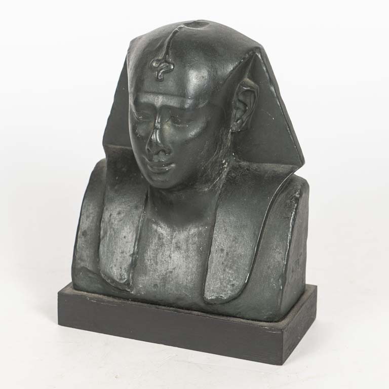 Escultura busto faraon Ramse segundo - Medidas: 18x23 cm