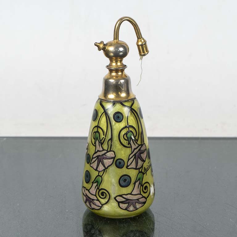Perfumero de vidrio decorado - Medidas: 7x17 cm
